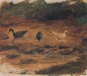 Benedito Calixto Ducks oil on canvas